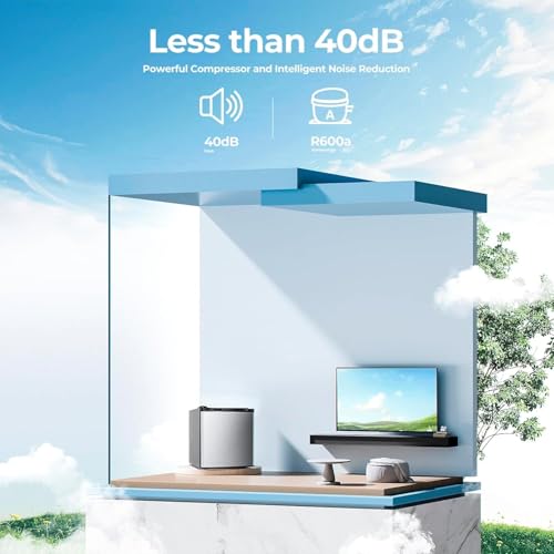 Image of Electactic 1.1 Cu.ft Upright Freezer, Small Mini Freezer with Adjustable Thermostat, Removable Shelves, Reversible Single Door, for Bedroom /Home /Dorms /Apartment, Silver