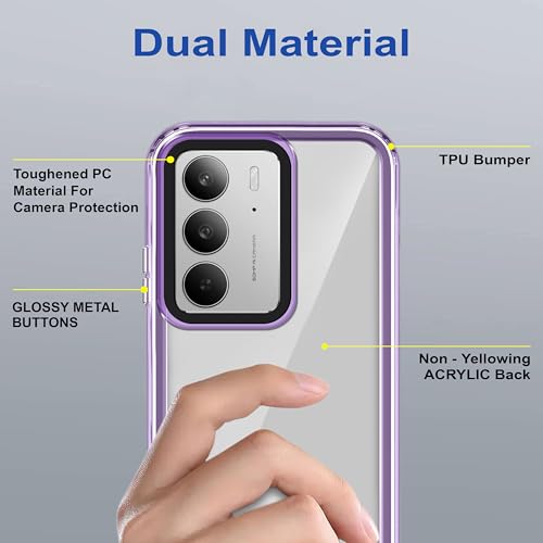 Image of Zapcase Back Case Cover for Poco M7 5G | Compatible for Poco M7 5G Back Cover | Case Cover with Camera Protection | (TPU + PC | Translucent Purple)