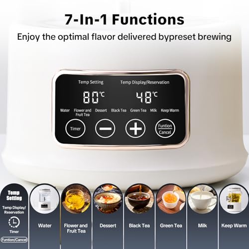 🏡🍽️Electric Kettle Health Pot – 2.5L Glass Smart Kettle with Temperature Control | 7-in-1 Multi-Function Tea Maker with Timer, Keep Warm & Touch Controls for Soup, Porridge, Herbal Brews - Image 2