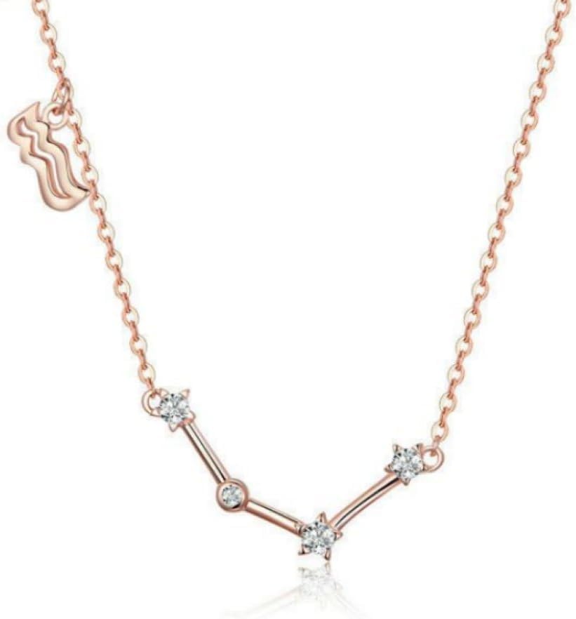 Collier Constellation en Argent 925 et Pendentif Étoile avec Zircone pour Femme
