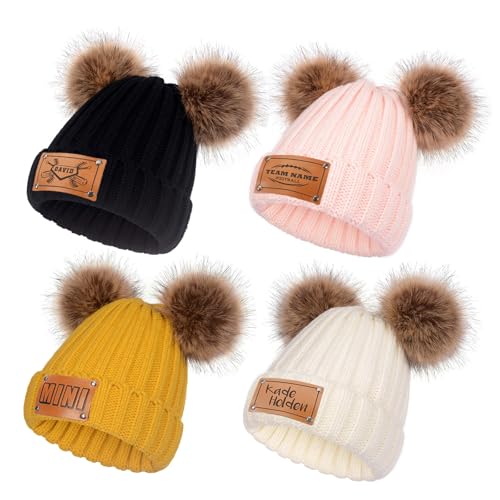 Custom Baby Beanies for Boys Girls, Personalized Winter Hats Knitted Caps for Toddlers Kids Men Women