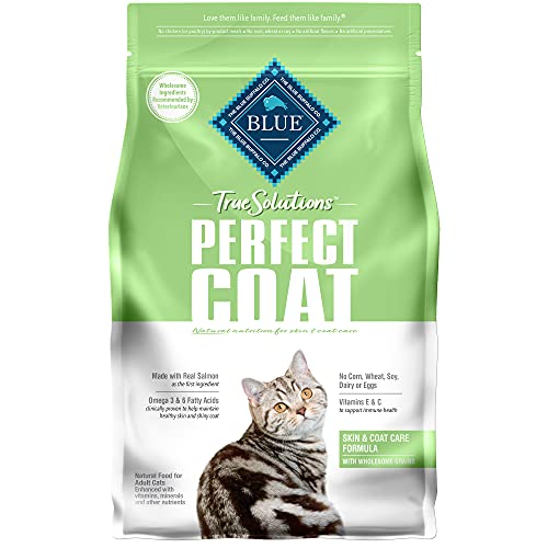 Blue Buffalo True Solutions Perfect Coat Natural Skin & Coat Care Adult Dry Cat Food, Salmon 3.5-lb