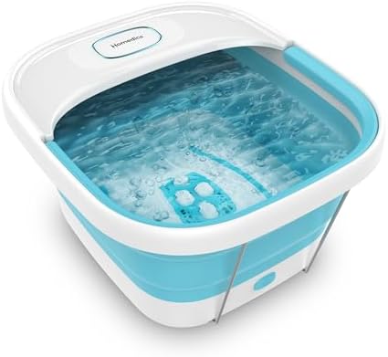 HoMedics Collapsible Foot Massager Spa with Bubbles, Foot Bath Maintains Heat with HeatKeep Technology, Foldable Electric Footspa Machine with Bubble Massage, Massaging Spas for Women &amp; Men