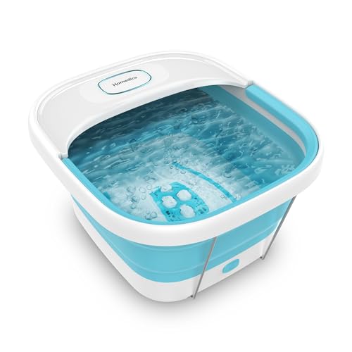 HoMedics Spa de Massage pour Pieds Pliable, Bain de Pieds avec Technologie HeatKeep Eau Chaude, Appareil de Spa Électrique pour Pédicure avec Massage à...