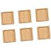 Happyyami Ceramic Coasters Flower Pot Trays 6pcs Wood Square Plant Saucer Bamboo Succulent Storage Trays Ceramic Flowerpot Holder for Home Garden Coaster(Khaki) Ceramic Coasters Ceramic Tray