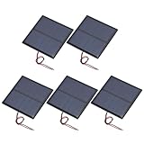QUARKZMAN 5 Stück 3V 0.63W 210mA Mini Solarpanels Kleines Polykristallines Solarpanel Mit 2 Kabeln Für DIY Elektrospielzeug Materialien Bausätze Ladegerät 70mm x 70mm