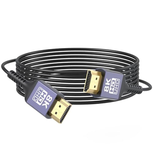 ZeniKon Thin HDMI Cable 15FT 8K Slim HDMI Cable, 48Gbps Ultra High Speed Flexible HDMI 2.1 Cord with 8K@60Hz, 4K@60Hz, Dynamic HDR, 3D for Laptop, HDTV, Monitor, Projector, PS5/PS4, Xbox