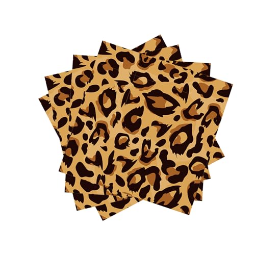 Bhnacier ZJ092 Animal Leopard Party Napkins For Jungle Animal Party Supplies Safari Leopard Print Party Napkins Animal Themed Luncheon Disposable Paper Napkins Safari Leopard Party Themed Birthday Supplies thumb #1