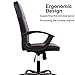 Office Chair, Mid Back Leather Desk Chair, Computer Swivel Office Task Chair, Ergonomic Executive Chair with Armrests