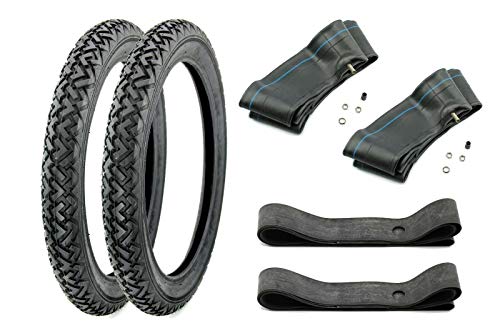 2x Vee Rubber Reifen 2.25 x 16 Zoll, 2 1/4 x 16 Zoll Profil VRM 087, 38J, Inklusive 2 Schläuche + 2 Felgenbänder, neuste Technik für Straße und Gelände - 6-teilig