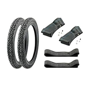 Set van 2 Vee rubberen banden 2,25 x 16 inch, 2 1/4 x 16 inch, profiel VRM 087, 38J inclusief slangen en velgbanden