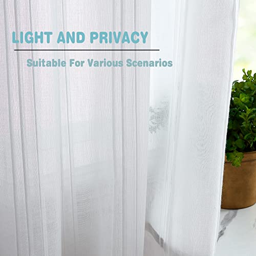 Xwincel Kitchen Tiers Cafe Window Curtains 24 Inch Length Linen Texture Short Drapes Half Window Curtain Light Filtering For Cafe Small Window Bathroom Farmhouse Rod Pocket 27W*24L, 2 Panels #TOP1