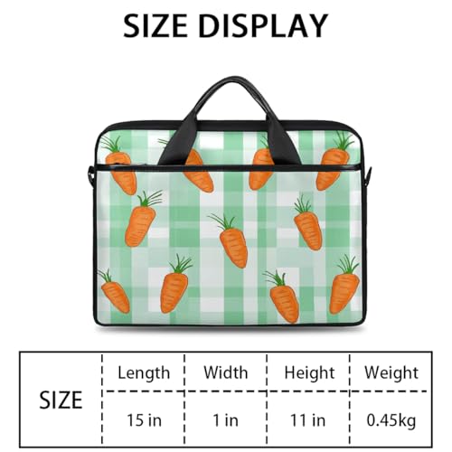 Bolso para portátil con patrón de cuadros verdes, 15 pulgadas miniatura 2