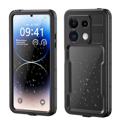FONREST for Xiaomi Redmi Note 13 Pro 5G(Not 4G) IP68 Waterproof Case Full-Body Sealed Slim Snowproof Shockproof Dustproof Underwater Hybrid Outdoor Transparent Cover with Hand Strap