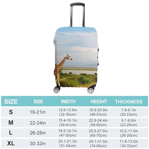 Luggage Cover Travel Suitcase Cover Elastic Washable Luggage Protector with Zipper African Landscape And Giraffe Anti Scratch Suitcase Protector Funny Luggage Sleeve for Suitcase 19'' - 32''2