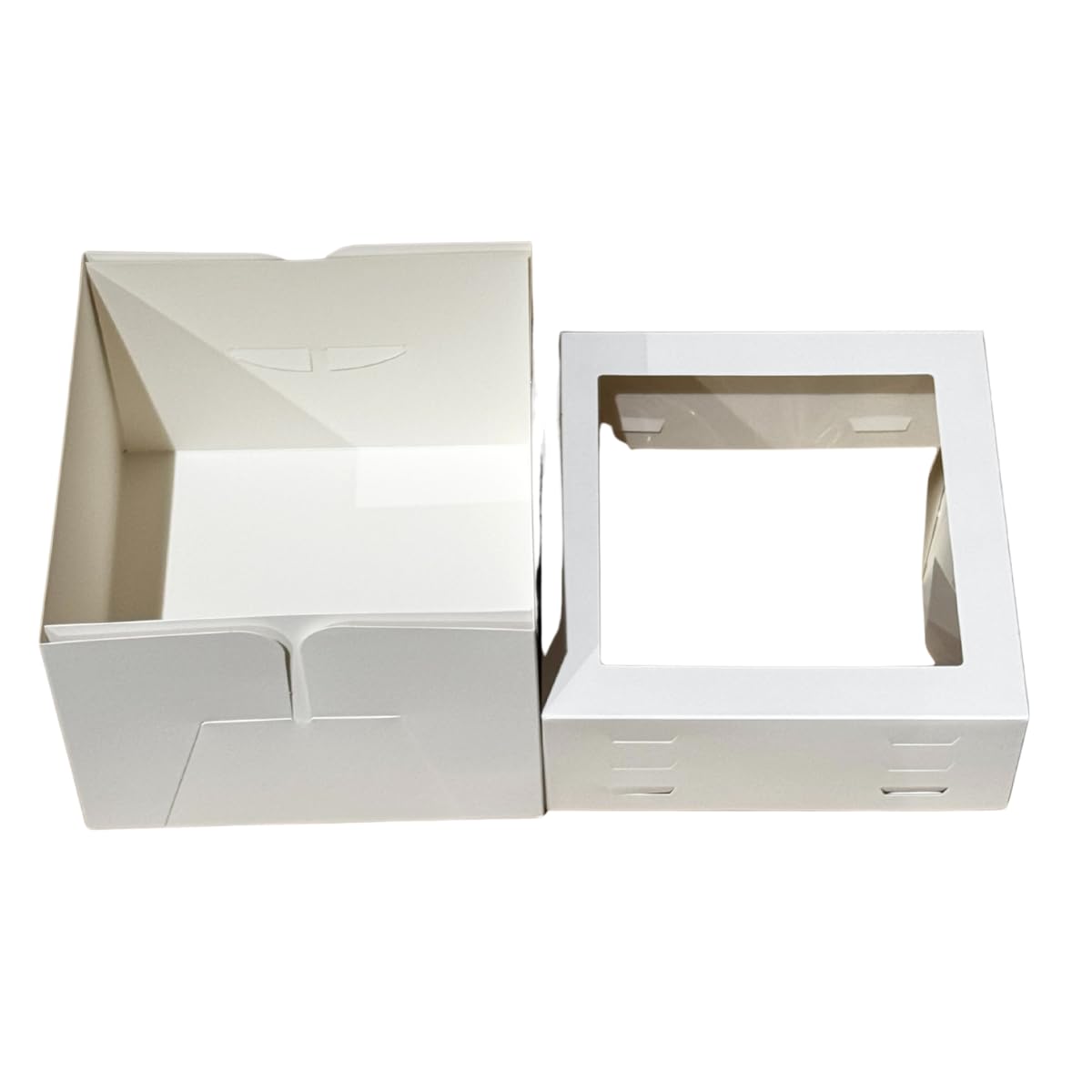 Decoraciondulce - Confezione da 10 scatole per torte, bianco altezza regolabile con finestra 30 x 30 x 20 a 30 cm. (30 x 30)