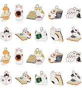arricraft 30 Pcs 10 Styles Kawaii Alloy Cat Charm, Kitten Book Pendants Reading Playing Chatting ...