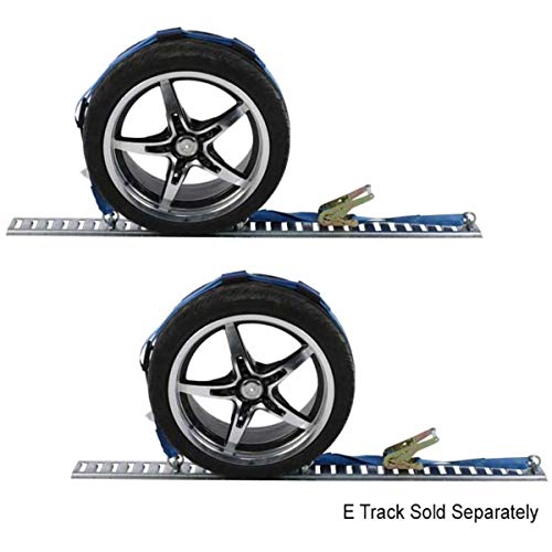 US Cargo Control Wheel Strap with E-Track Fittings and Three Rubber Blocks - Great for Low Clearance Car Hauling - Strong Polyester Webbing - 2,000 Pound Working Load Limit - 2 Pack US Cargo Control Wheel Strap with E-Track Fittings and Three Rubber Blocks - Great for Low Clearance Car Hauling - Strong Polyester Webbing - 2,000 Pound Working Load Limit - 2 Pack