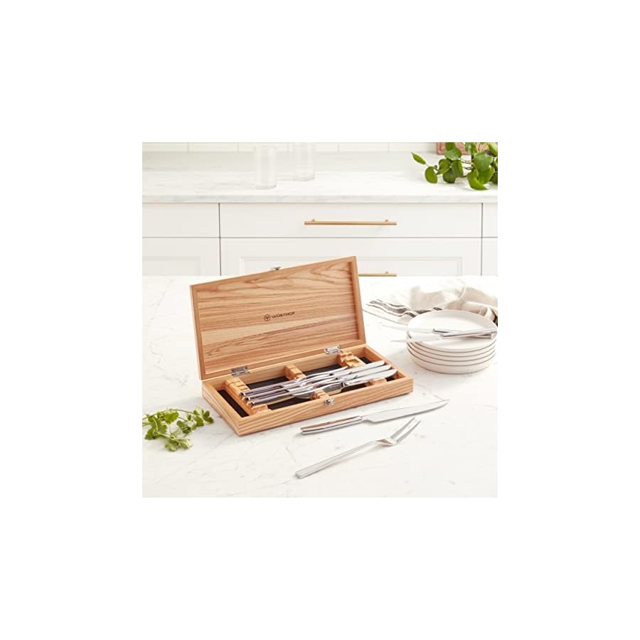 Wüsthof 10-Piece Stainless Steak and Carving Knife Set, Olivewood