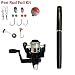 Pen Fishing Rods Mini Telescopic Kids Fishing Pole Survival Tool Spinning Reel with Hooks Lures etc (Black)