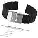Bewish Soft Silicone Rubber Strap Watchband Replacement Stainless Steel Fold Over Clasp Sport Divers (22mm)