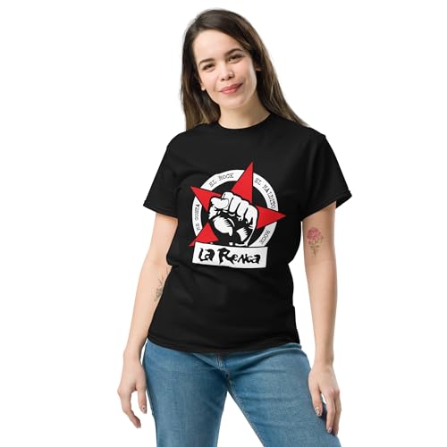 La Renga. Buenos Aires, Argentina. Banda de Rock. Camiseta de Algodon 100%, Estampado (DTG) en Frente y Espalda. Corte Unisex. CAM2616. (FR/ES, Letras, L, Regular, Regular, Negra)