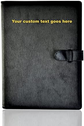 Arpan Personalised Text 36 Pockets A4 Presentation Folder Document File Folder Display Book Portfolio Professional Conference Folder Faux Leather (Black)