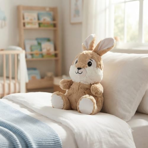 Image of Bunny Rabbit Soft Toy 30 CM | Ultra Soft Plush Stuffed Animal for Kids, Boys & Girls | Cute Bunny Teddy for Baby | Cuddly Plush Toy | Birthday Gift | Nursery Room Decor | Brown & White