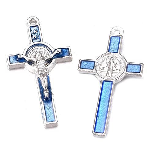 30Pcs Mixed Gold Plated Enamel Cross Charm Pendant For Diy Jewelry Making Necklace Diy Jewelry Accessories 21Mmx39.5Mm (A625) #TOP3