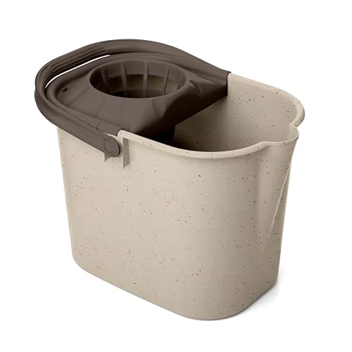 TATAY Cubo Fregona con Escurridor 16L | Forma Rectangular | Asa de Agarre Robusta | Vertido Sin Goteos | Plástico 100% Reciclado Libre de BPA | 37x26,5x29 cm, Ecohome
