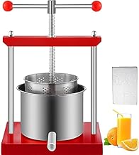 VEVOR Fruit Wine Press 0.53Gal/2L Grape Press for Wine Making Wine Press Machine with Dual Stainless Steel Barrels Wine Cheese Fruit Vegetable Tincture Press for Apple/Carrot/Orange/Berry/Vegetables