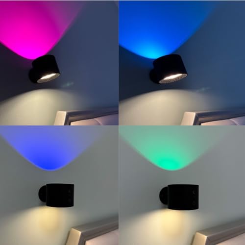 Luz RGB de pared regulable sin cables para zonas sin enchufes con batería recargable USB 7