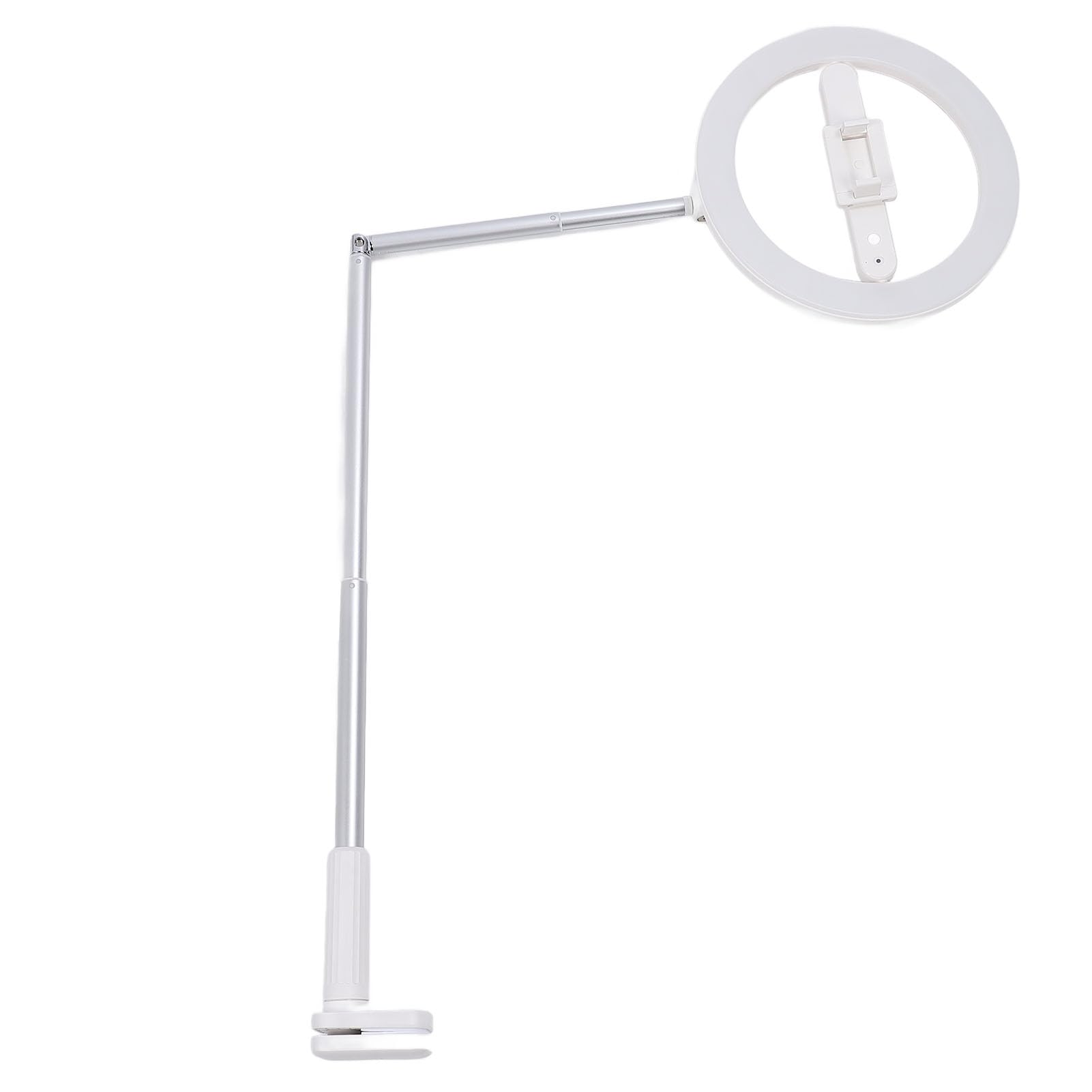 Eujgoov Luz de Anillo LED con Soporte de Abrazadera Ajustable para Grabar Videos Transmisión en Vivo, Luz de Anillo de Selfie para Escritorio Plegable Aleación de Aluminio Portátil Doblado