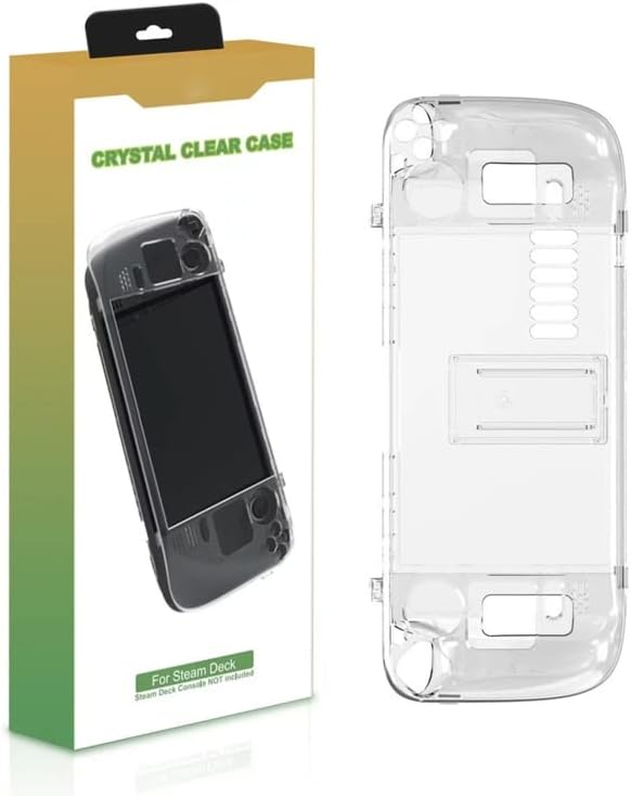 NA Console Protective Case for Steam Deck, Clear Hard Protective Cover with Stand Shockproof Scratch Resistant