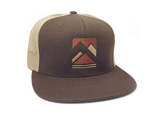 Black Lantern - Black Lantern Trucker Trucker Hat – Brown & Tan Vintage Inspired Cap for Outdoor Enthusiasts - Rustic Mountain - Brown and Tan Mesh Backed Trucker Hat for Hiking Camping - Outdoor Aesthetic Headwear