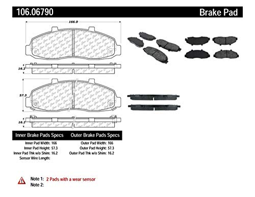 Image of Centric 106.06790 POSI-QUIET XT Automotive Front Brake Pads for Select 1997-2004 Ford (F150, F-150 Heritage), 2002 Lincoln Blackwood