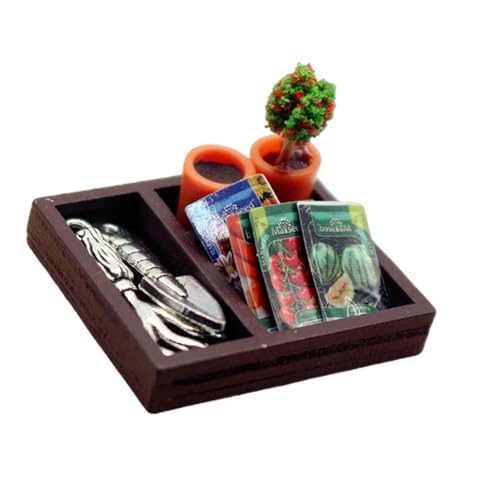 Set completo di decorazioni da giardino in miniatura in scala 1:12, con accessori agricoli versatili per libri di fiabe, case delle bambole estetiche e set da giardinaggio