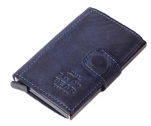 Portefeuille compact Bear Design Antic bleu pour résoudre le manque de place