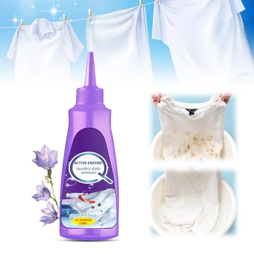 2025 New White Shirt Garment Stubborn Stain Cleaner Oil Remover, Stain Remover for Clothes, Active Enzyme Laundry Clothing Stain Remover Collar Stain Removal Spray (1)