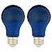 AmazonBasics 60 Watt Equivalent, Non-Dimmable, A19 LED Light Bulb | Blue, 2-Pack