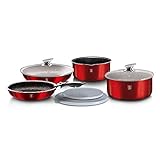 berlingeri resort mazara Fare clic sul manico Set di 9 pentole con rivestimento in marmo CLICK & COOK BERLINGER HAUS METALLIC LINE BURGUNDY BH-6145