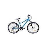 HAWK Mountain Trail Youth Kinder Fahrrad 24 Zoll Jungen I Kinder-Mountainbike mit leichtem MTB Alurahmen, Zoom Federgabel & 21-Gang Schaltung I Petrol