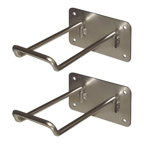 Caution Wet Floor Safety Sign Hanger - Durable Zinc Plated Steel - Wall-Mountable - 5 Sign Capacity - Discreet, Compact, Easy to Install - Hardware Included - 2 Pack