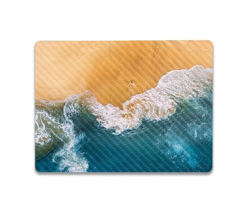 Image of MightySkins Carbon Fiber Skin Compatible with Microsoft Surface Laptop Go 3 (2023) Full Wrap Kit - Sea and Sand | Protective, Durable Textured Carbon Fiber Finish | Made in The USA