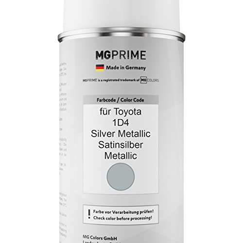 Mg Prime Vernice Per Auto Kit Di Bombolette A Spruzzo Per Toyota 1D4 Silver Metallic/Titanium Metallic Bomboletta Spray Da 400Ml Di Vernice Di Base Vernice Trasparente - 2