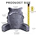 SLIGUY Reading Pillow for Sitting in Bed Couch Adult, Back Pillow with arm Support and Pockets, Adult Back Pillow Bed Chair for Bed Rest, Reading, Watching TV, Gaming for Boys and Girls Dark Grey