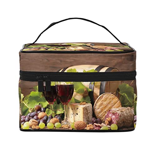 Trousse de maquillage grande capacité noire et organisateur cosmétique de voyage portable
