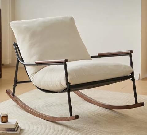 家庭用ラグジュアリーリビングロッキングチェア バルコニーリクライニングチェア（大人用昼休みレイジーソファ兼用 スムーズロッキング設計