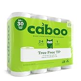 Caboo Tree Free Toilet Paper | Septic Safe, Eco Friendly, Chemical Free, Non Toxic | 2 Ply Toilet Tissue, Pack of 24 Double Rolls, 300 Sheets Per Roll