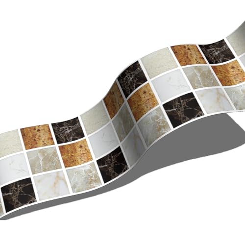 Guest Ruyunlai Cenefas Adhesivas Cocina De Friso Papel para Paredes DecoracióN De Pared De Cocina, BañO,PVC Cenefa Autoadhesiva para DecoracióN 10cm X 200cm